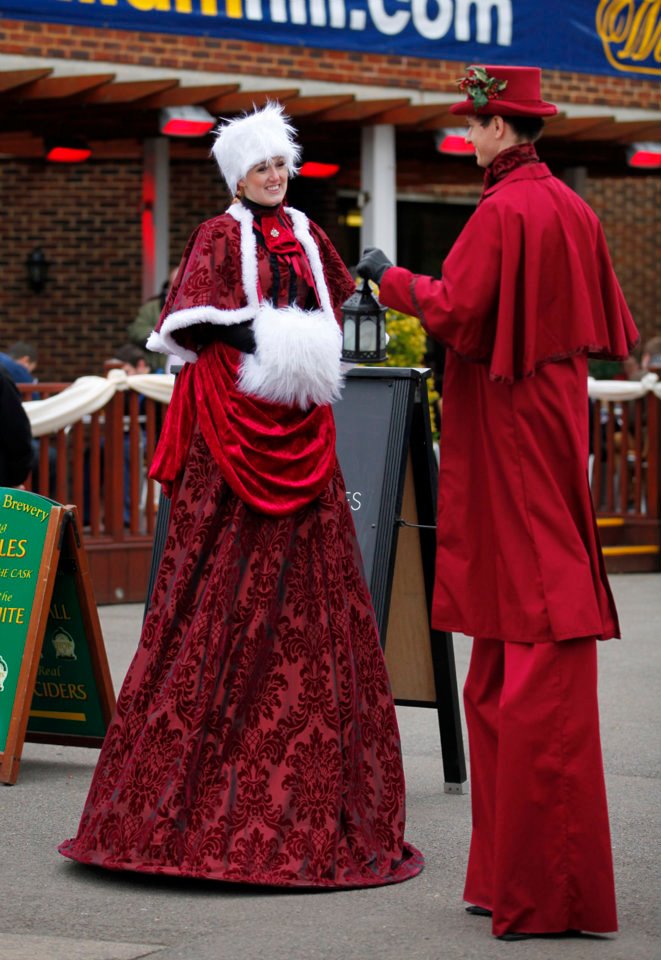 Victorian themed stilt walkers